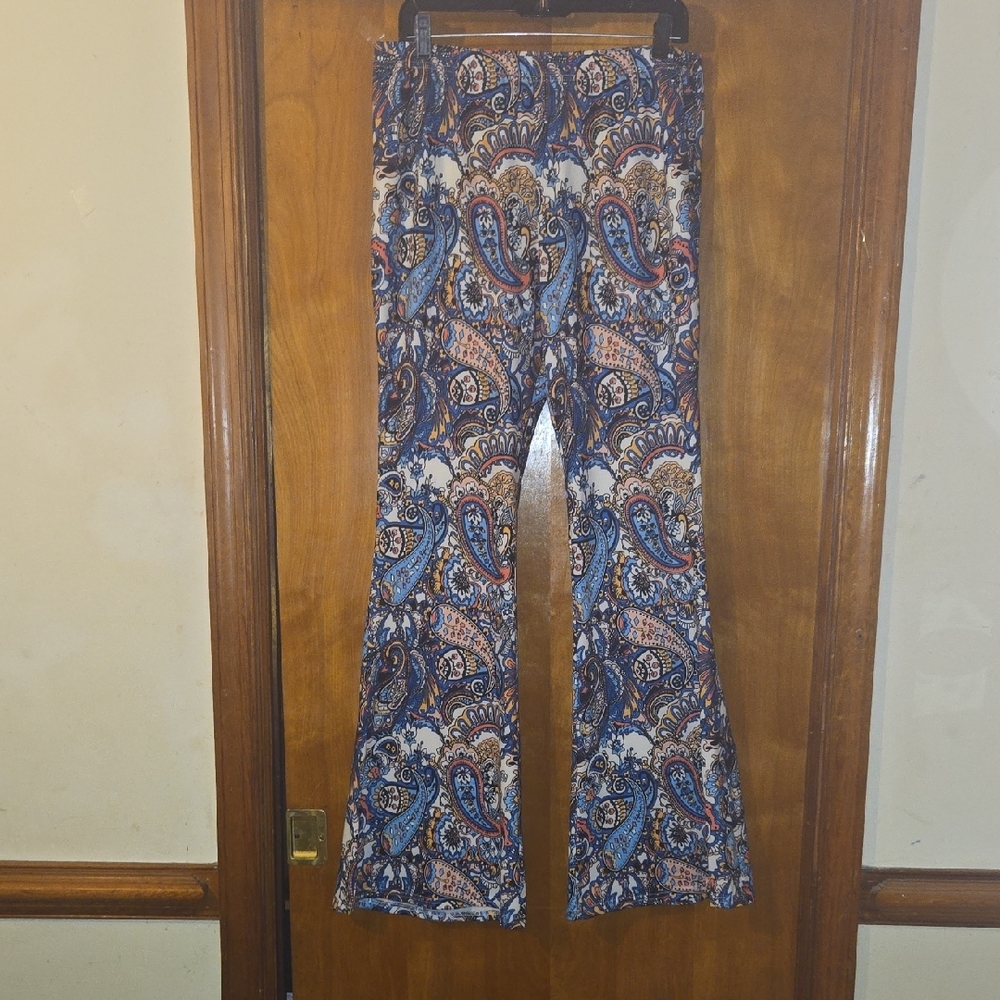 Hippie Style Bell Bottoms in Paisley Print Retro Remix